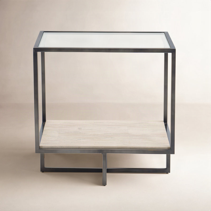 Harlow Glass Top End Table