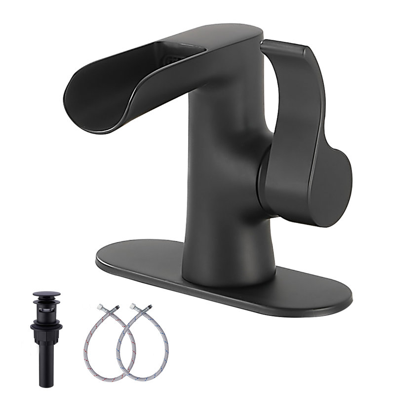Single-Hole Bathroom Faucet, Black