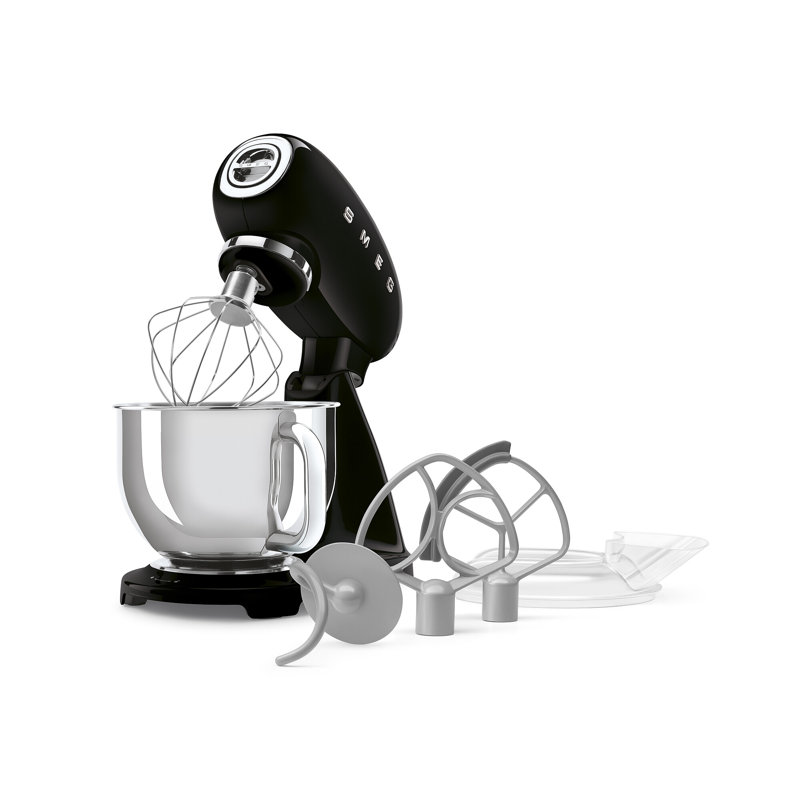 50's Forte Full-Color Stand Mixer in Pastel Blue, Black