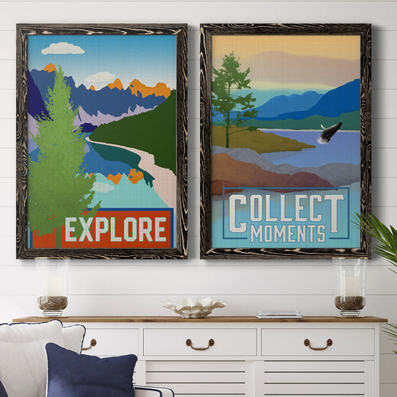 Explore - ensemble d'impressions 2 pièces, Pas de tapis, H 31,5 po x l 47 po x P 1,5 po, H 31,5 po x l 47 po x P 1,5 po