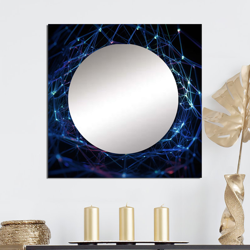 Fatmat - Miroir carré pour décoration murale Fractals, 23 po x 23 po