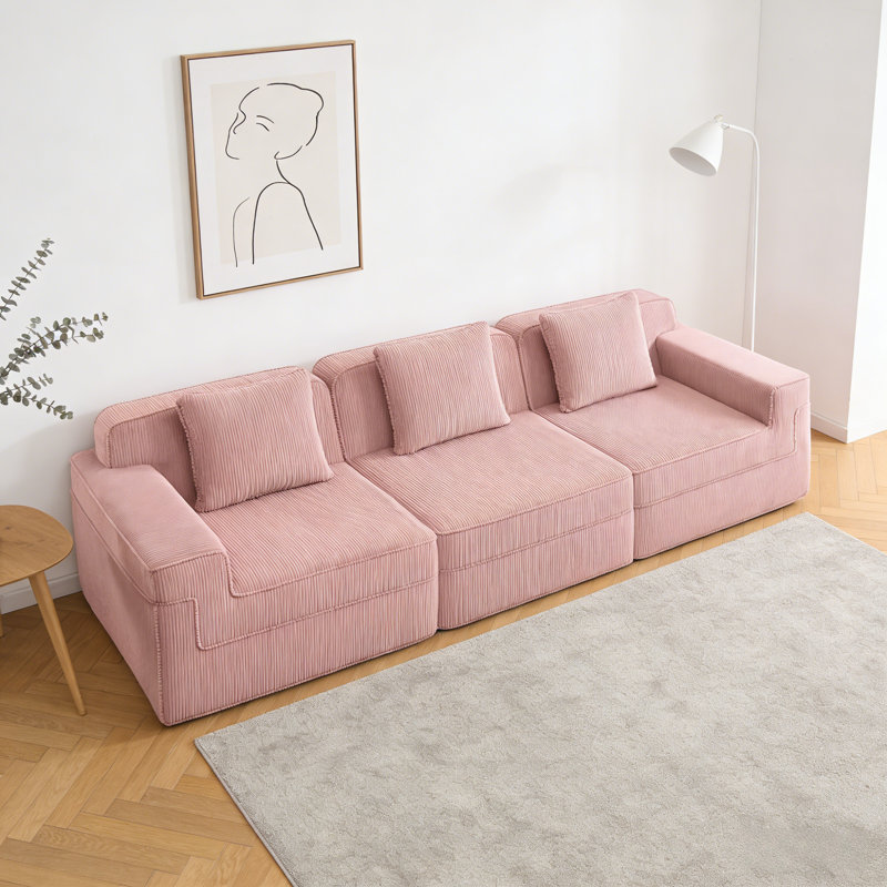 Canapé modulaire double sans os, 3, Rose