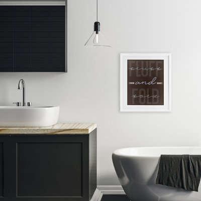 Fluff And Fold Brown Minimal Framed Print Under Glass, design by Marcus Prime