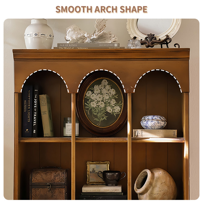 Retro Solid Wood Floor-standing Bookcase