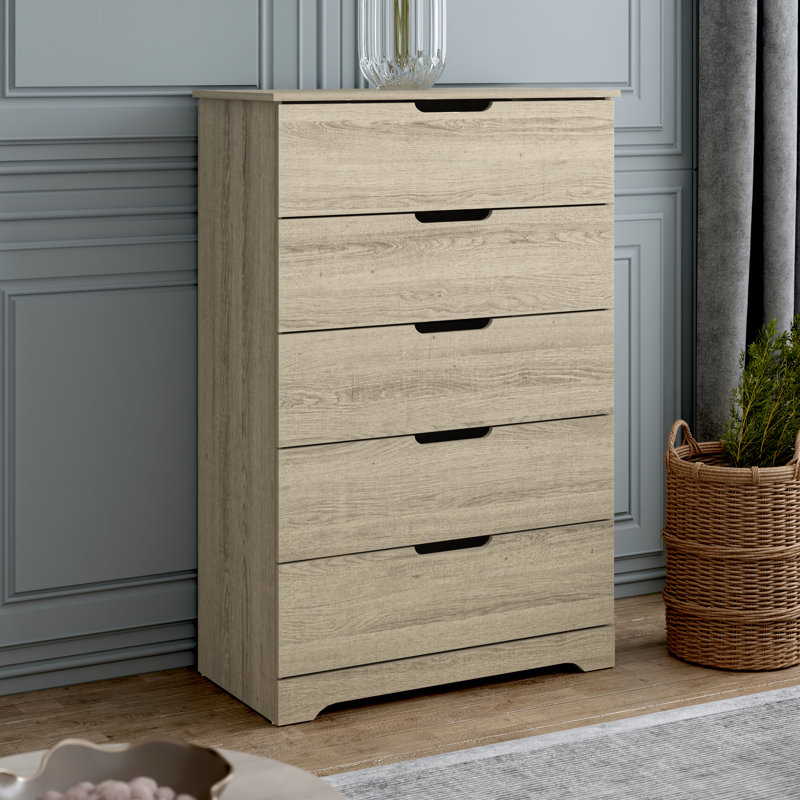Aroob 5 Drawer 31.5'' W Dresser, Oslo Oak