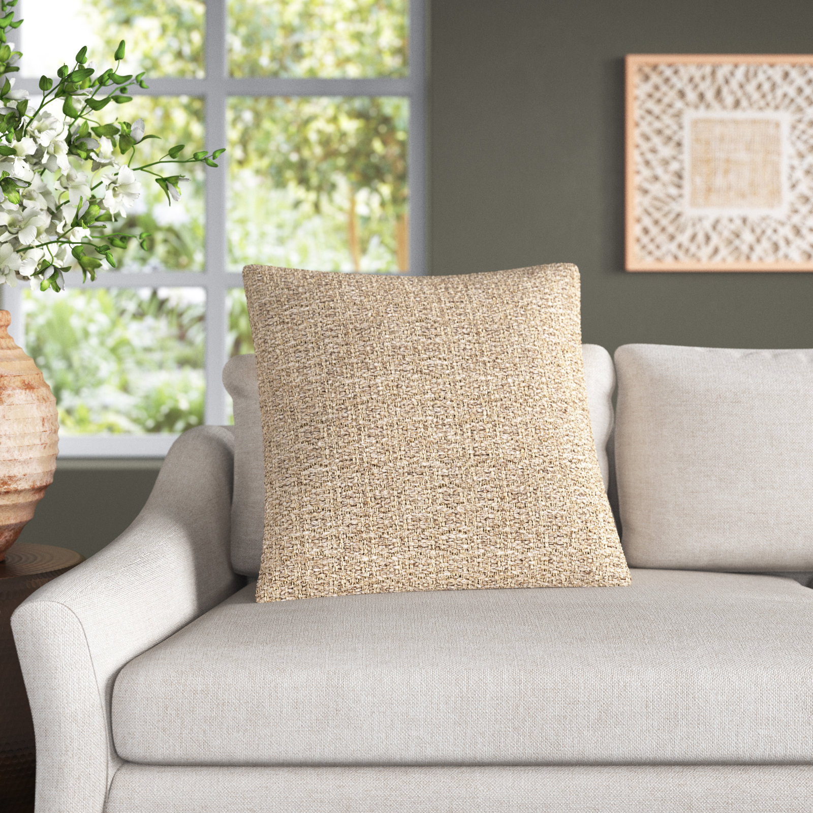 Hemlen Wool Throw Pillow, Down