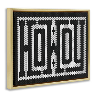 Mosaic Style Howdy in  Framed Floater Canvas Wall Art, design by Lettered and Lined