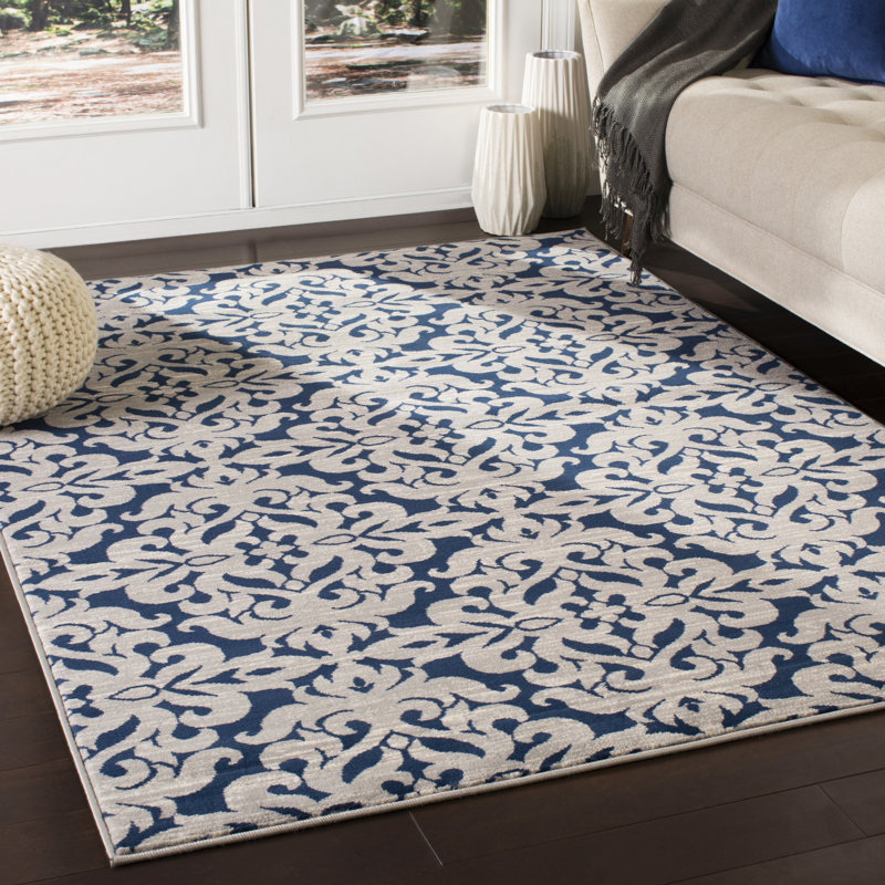 Kent Damask Indoor Rug, Rectangle 9'3" x 12'3"