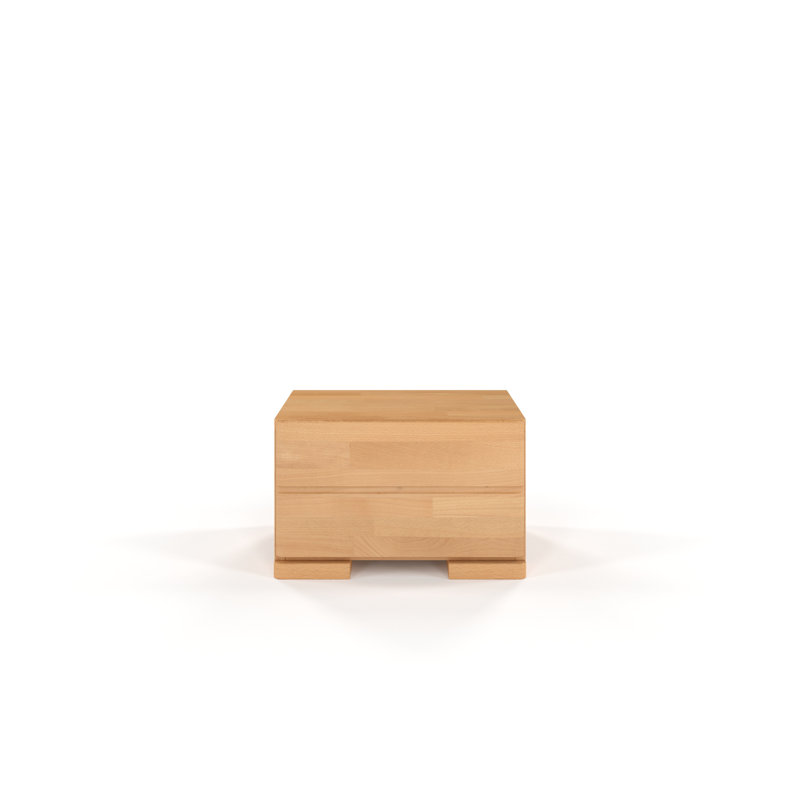 Marchell 40cm W Solid Wood Bedside Table, Natural