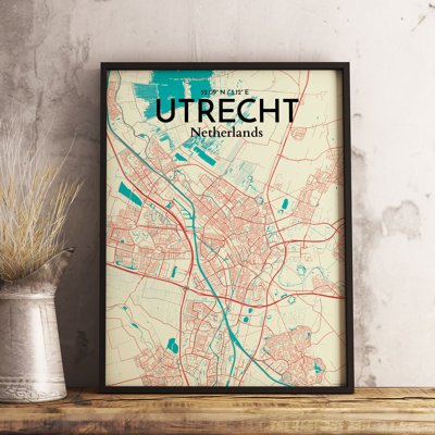 Utrecht City Map - No Frame Print