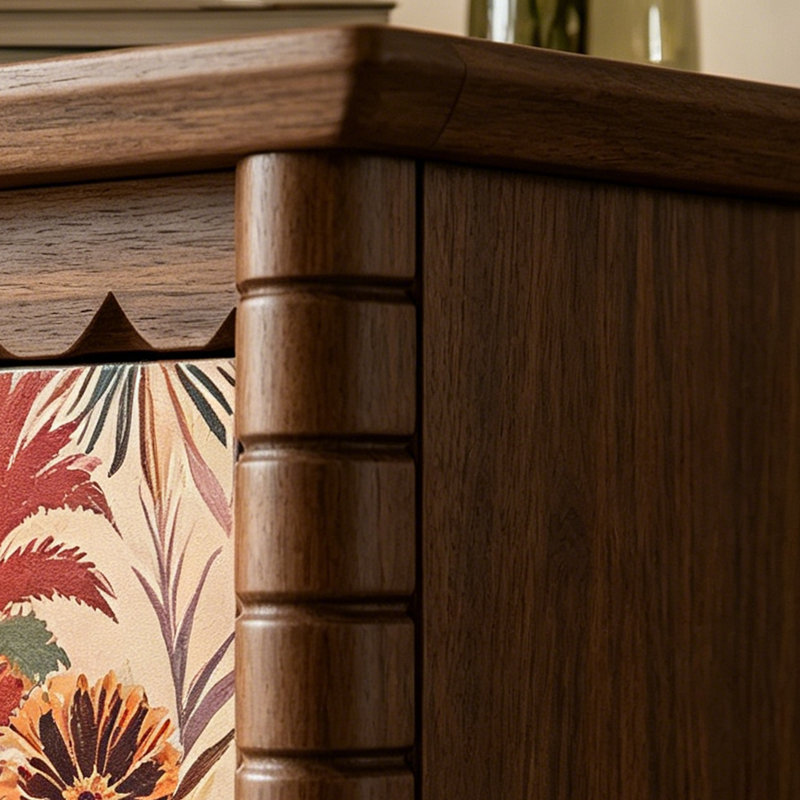 Commode de rangement en bois massif pour le salon, Noyer