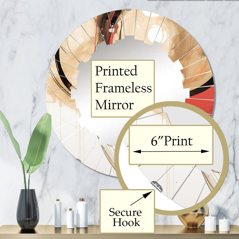 Avagrace - Miroir mural moderne rond, 32 po x 32 po