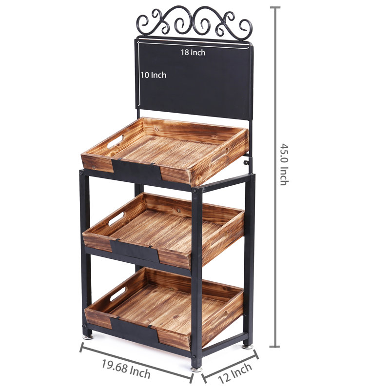 Briehn Storage Shelving Unit with Chalkboard and 3 Tiered Large Tray