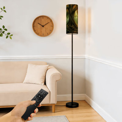Lampe sur pied majestueux arbre antique avec lucioles lumineuses forêt à intensité variable moderne avec télécommande interrupteur au pied ampoule abat-jour grand poteau d'angle pour salon chambre bureau