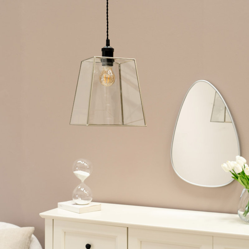 19cm H Glass Square Lamp Shade ( Clip On ), Black