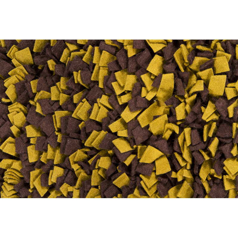 Ayoka Wool Abstract Area Rug in Gold And Yellow, Rectangle 7'9" x 10'6"