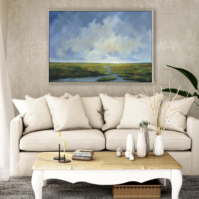 Print on Canvas, Silver Framed Canvas, 42" H x 61" W x 3" D