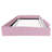 Queen Size Velvet Upholstered Daybed with Stairs & Gas Lift Storage Ottoman, Contrast Color, Padded Guardrails, Pink+White-324897677-324897671