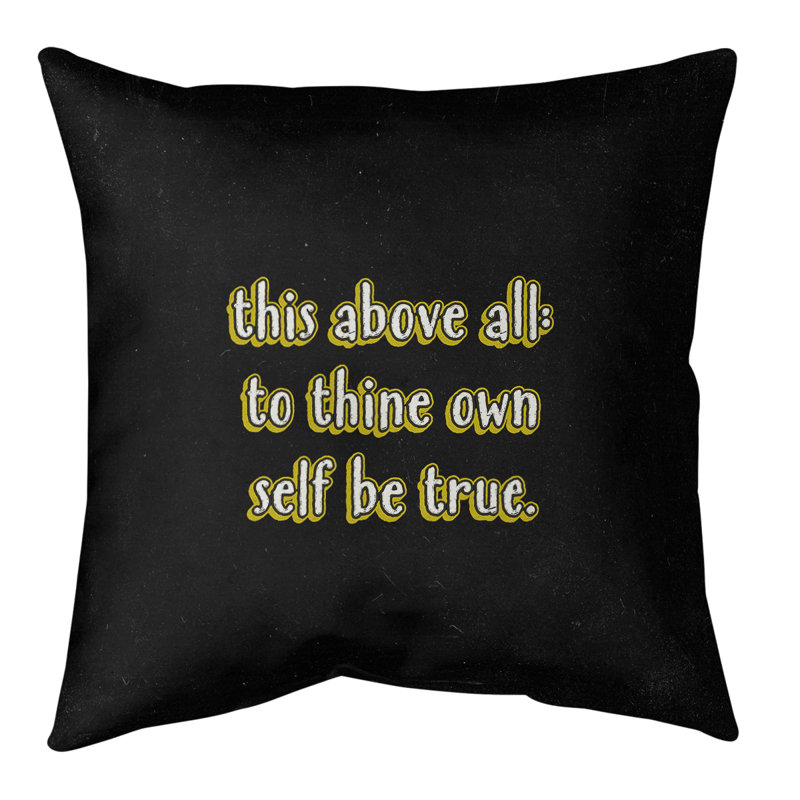 Coussin de sol d’inspiration Shakespeare, 40 po x 40 po, Jaune