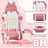 Gaming Chair Cute with Cat Ears & Ringing Accessories and  Lumbar Support, Ergonomic Computer Chair for Girl with Footrest  Headrest & Padded Arms-95036194