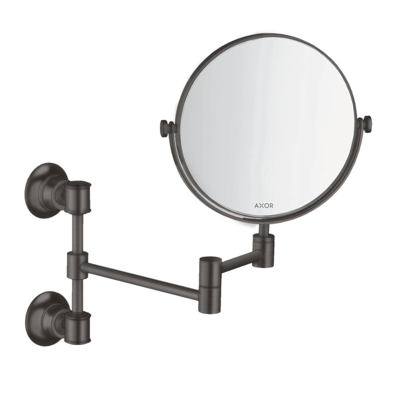 Montreux Flat Metal Wall Mirror, Brushed Black Chrome