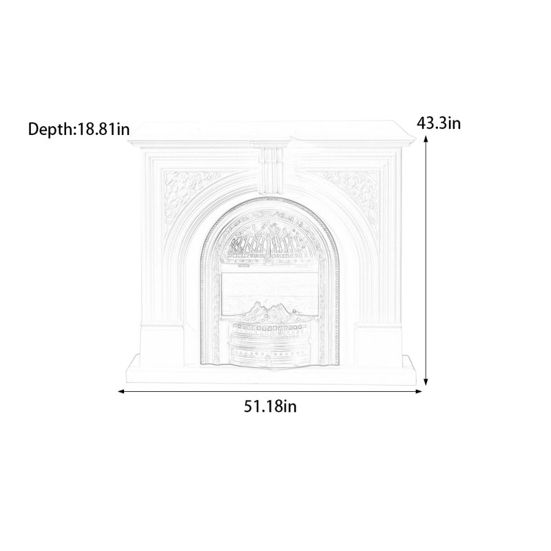 Modern retro fireplace, unique shape, Brown/Black
