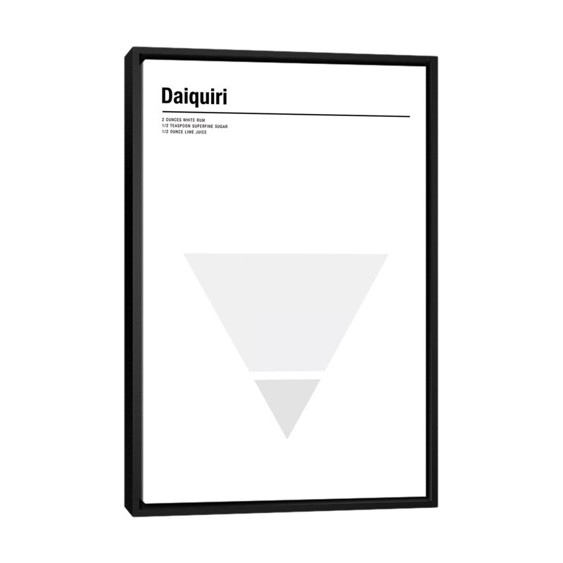 «Daiquiri», impression sur toile, H 26 po x l 18 po x P 1,5 po, Toile avec cadre noir, Pas de tapis