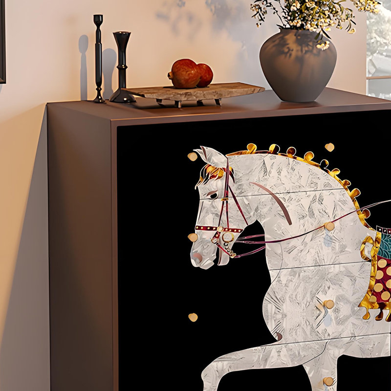 Armoire de rangement 5 tiroirs Modern, Noyer