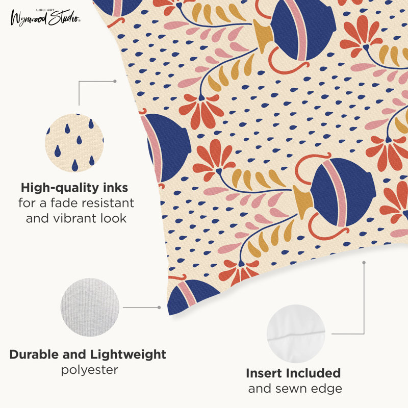 Coussin décoratif en polyester floral