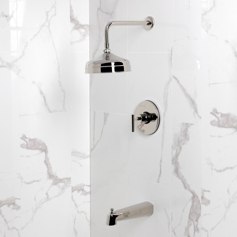Kingston Brass Manhattan Single-Handle Pressure Balanced Tub and Shower Faucet, Polished Nickel