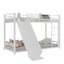 Lit superposé simple robuste en métal avec glissade - Conception peu encombrante pour les enfants et les adolescents, cadre durable pour jouer et dormir, assemblage facile