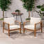 Ensemble de 2 chaises longues de patio Modern, corde en bois d'acacia pour patio