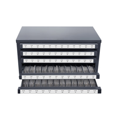 Tap Dispenser Cabinet, Five-Drawer Tap Organizer Cabinet for #2-56-#12-28 Steel Tap Dispenser Organizer Cabinet with Labels, 60-Compartment Stackable Tap Cabinet for Tap Storage