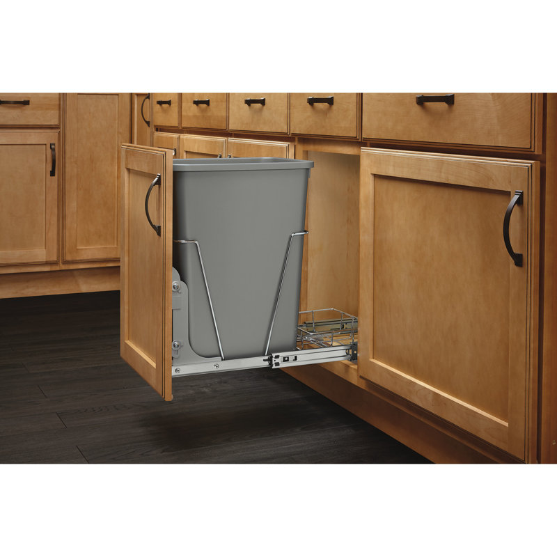 75 Gallon Pull out Trash Can, Silver