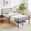 Minimalist Metal Bed Frame with Slatted Headboard-1926513659-1976563633