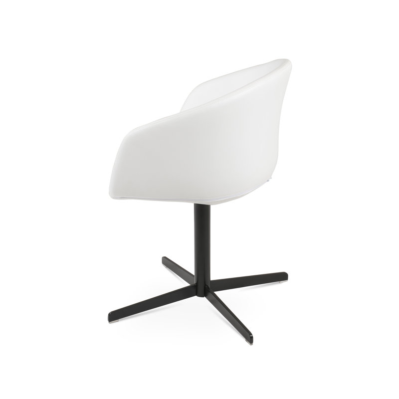 Chaise de salle à manger Tribeca, Noir, noir, noir, noir, Blanc / Blanc