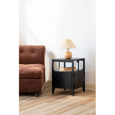 Lania Metal Indoor & Outdoor Accent Foldable Cabinet Folding Serving Carts With Wheels
