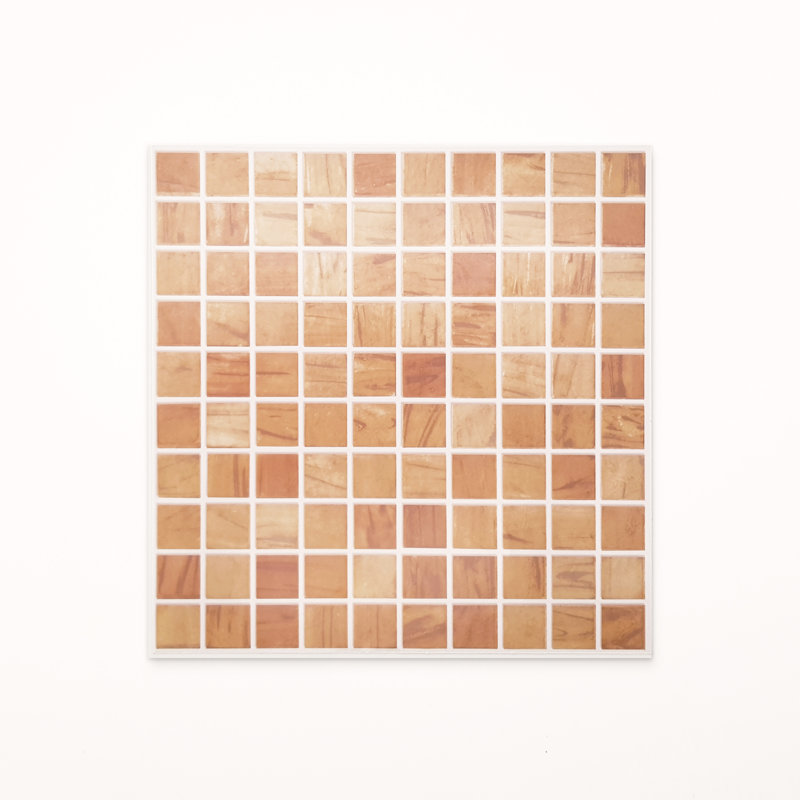 Nandini 15cm W x 15cm L Vinyl Peel and Stick Mosaic Tile, Brown/Cream