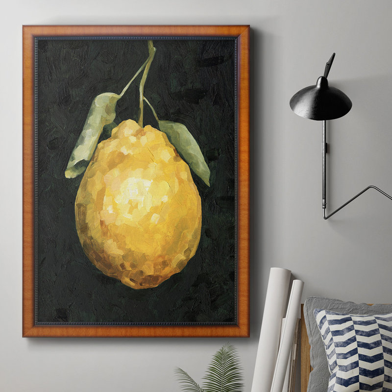 Toile encadrée de qualité supérieure «Dark Lemon II» - prête à être accrochée, H 20 po x l 16 po