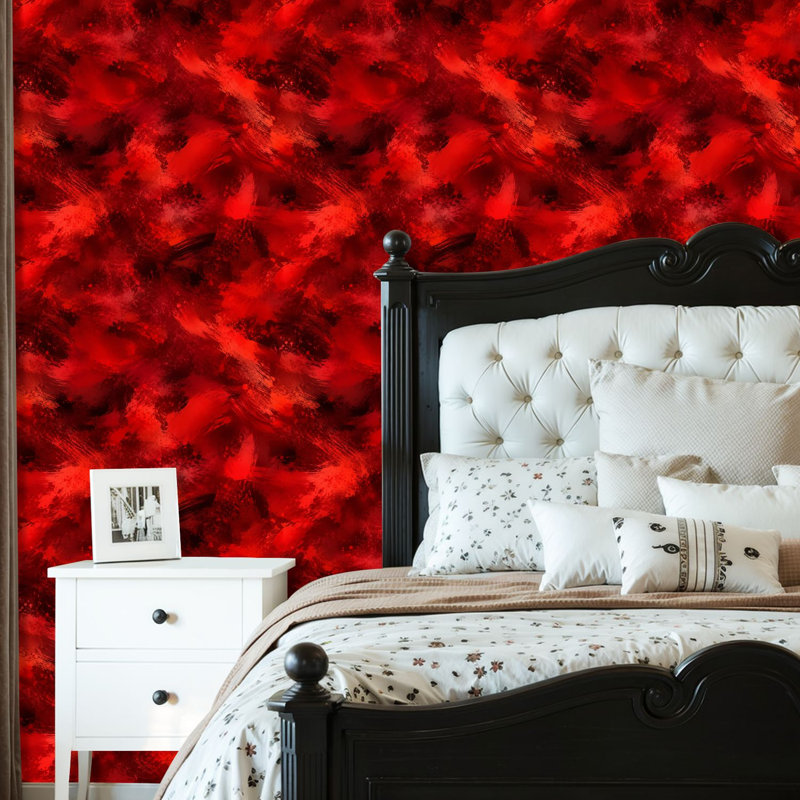 Papier peint auto-adhésif mural et adhésif peint, rouge, vieux, 24 po x 118 po (60 x 300 cm)