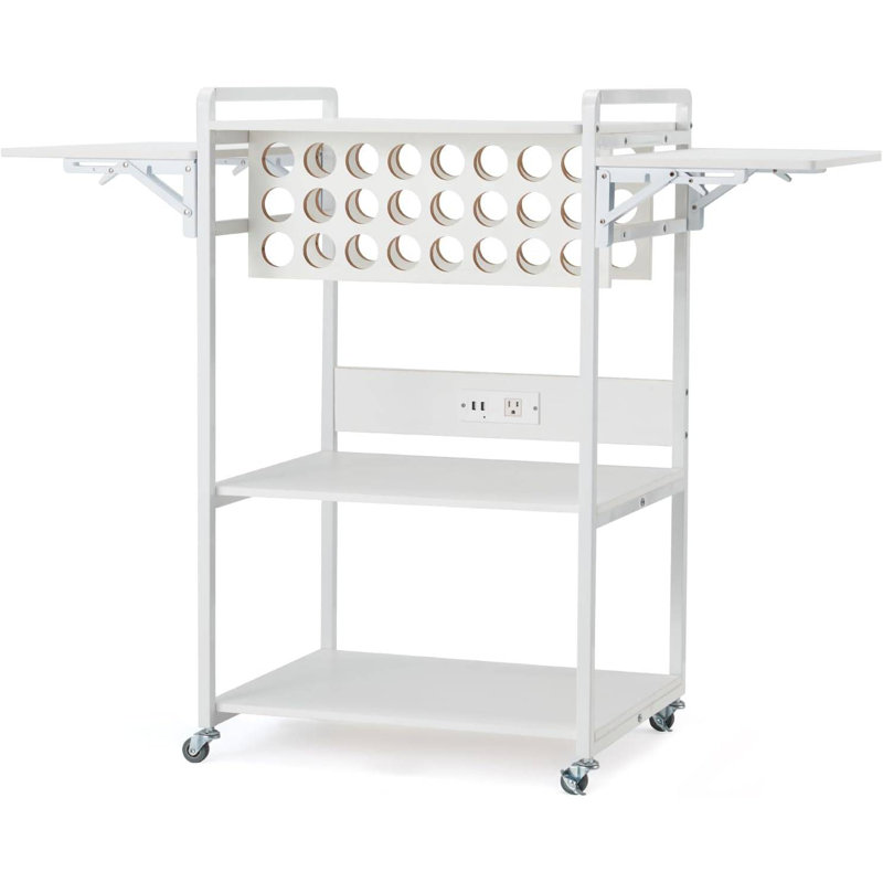 Table de pressage à chaud pliable - support mobile à 3 niveaux avec porte-rouleau en vinyle et station de charge, établi robuste pour transfert de sublimation