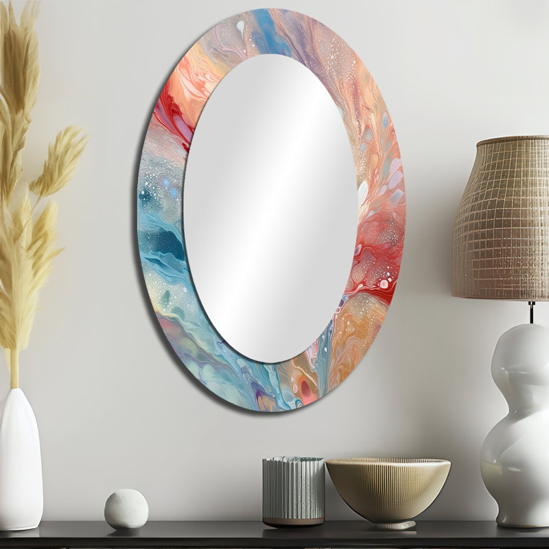 Miroir mural bleu et bleu, 36 po x 24 po
