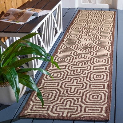 Arneshia Geometric Beige/Natural Indoor/Outdoor Area Rug