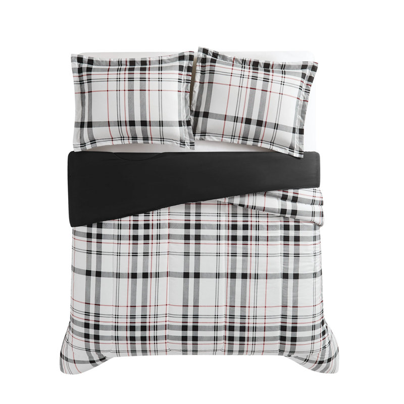 London Fog Charlotte Plaid Comforter Set, Full Comforter + 2 Standard Shams