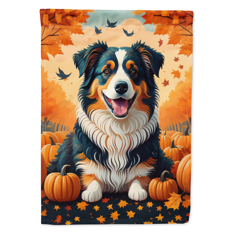 Australian Shepherd Terrier Fall House Flag