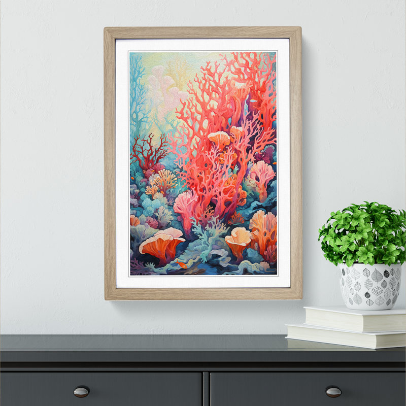 Single Picture Frame Print on Wood, Oak Framed, 46cm H x 34cm W