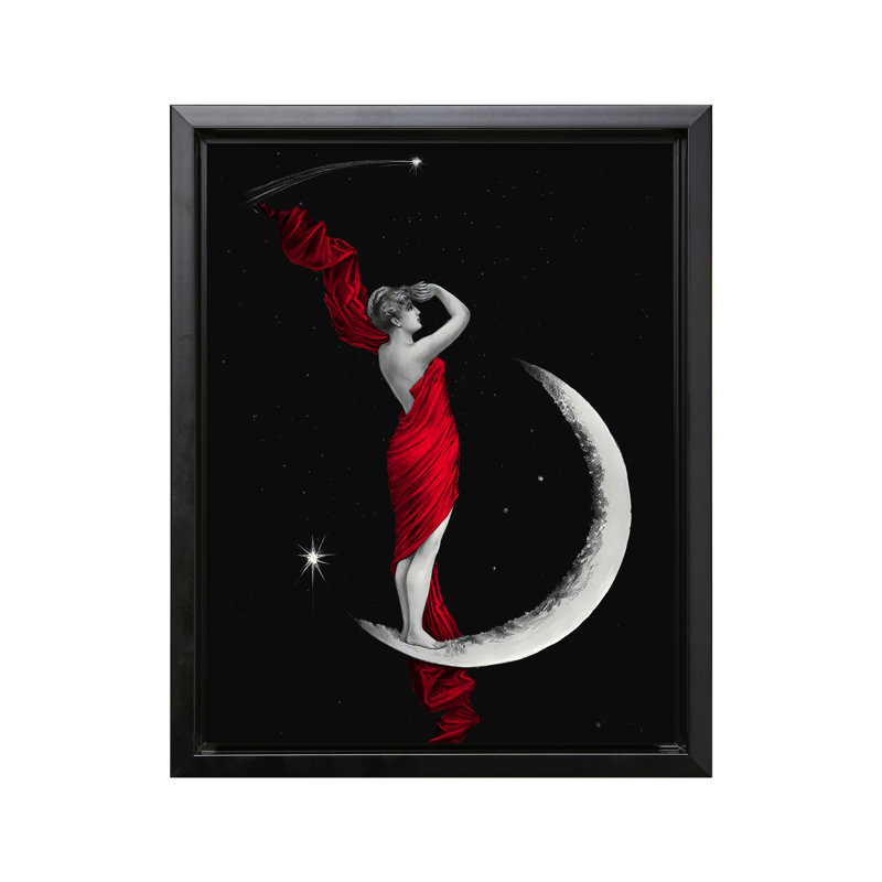 Déesse de la lune altérée, Black Framed, Canvas, 16"H x 20"W