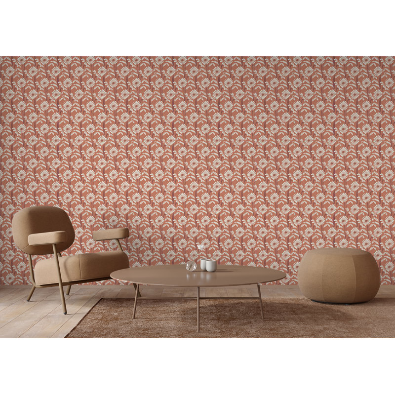 Shape of Color Woodland Bloom 10' L x 25" W Wallpaper Tile, Pink Peppercorn, Non-pasted