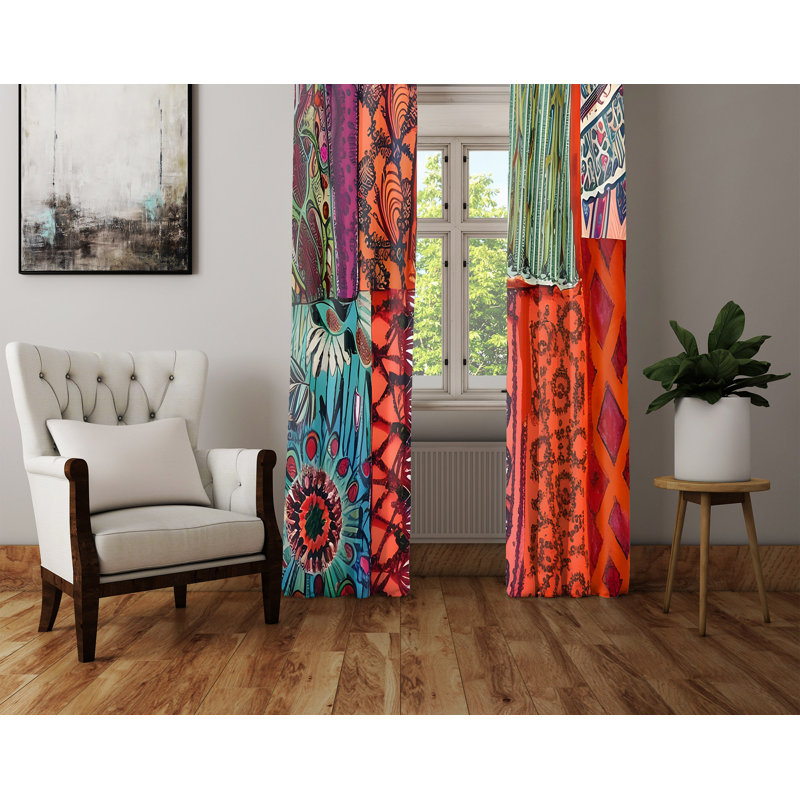 Paire de rideaux semi-transparents en polyester Brenham, L 40 po x L 52 po