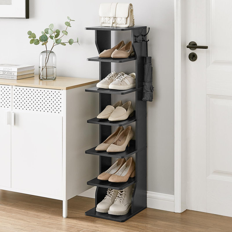 7 Pair Shoe Rack, Black